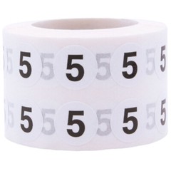 White with Black Number Stickers | 0.5″ Inch Round | 1000 Pack | Pick from 0-20