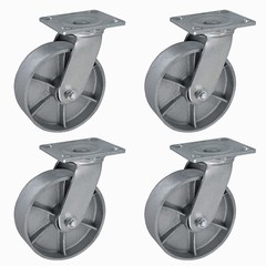 6″x2″Heavy Duty Caster Steel Cast Iron Wheel Caster,Capacity1200-5000LB