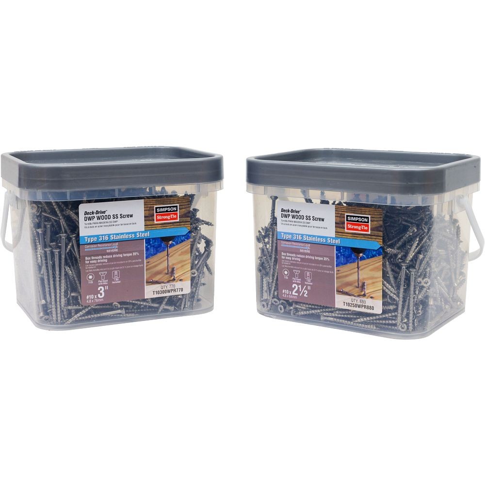 Simpson Strong-Tie Wood Screw #10 4-1/2 In. 316 Steel T25 1000 pc T10450WPCM