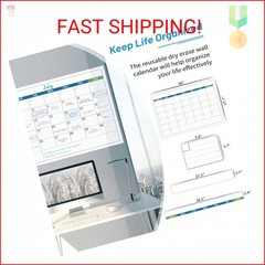Large Dry Erase Calendar – Undated 1 Month Dry Erase Calendar for Wall, 40″ x 28