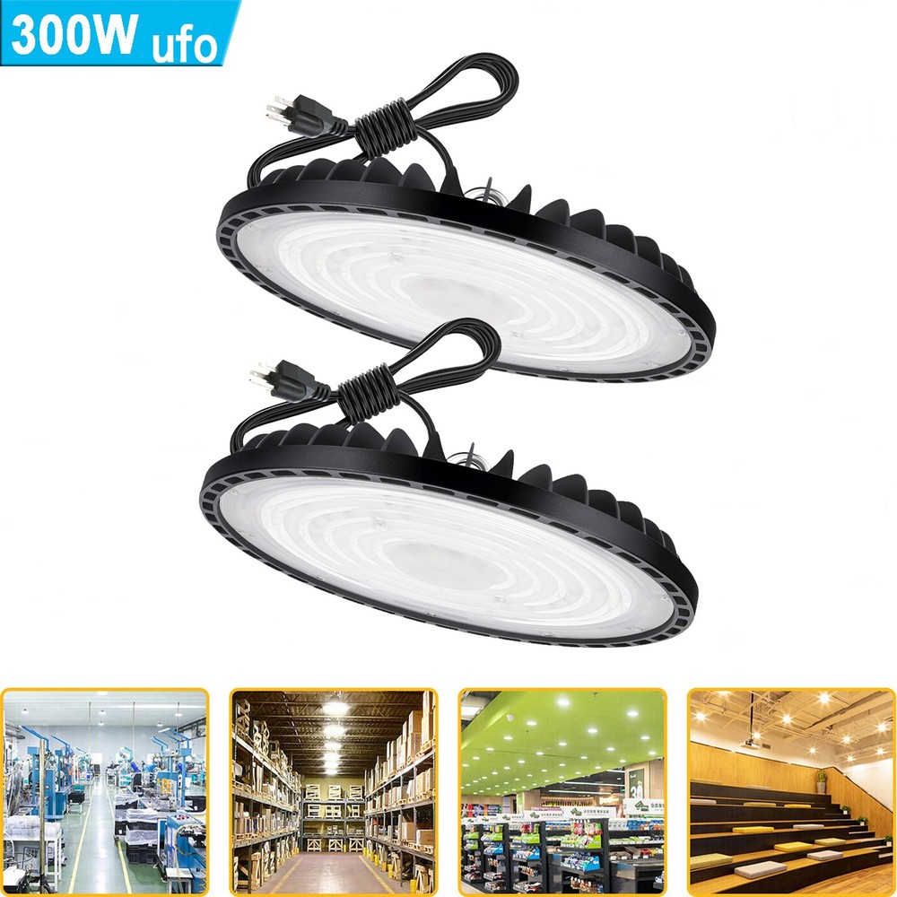2Pack 300W Led UFO High Bay Light Commercial Industrial Warehouse Led Shop Light
