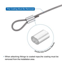 131Ft(40M) Wire Rope 304 Stainless Steel Cable 1/12″ 6pcs Sleeve Black