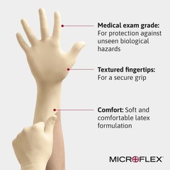 Microflex 10-754 Daily Defense Disposable Latex Gloves Cleaning Food Prep First