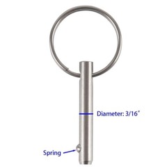 Small Quick Release Pin 3/16″ Stainless Steel, Bimini Top Marine Hardware 4 Pack