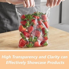 WEPOLY – 13″ x 15″(200 Count) Large Zip Poly Bags – Clear Plastic Reclosable …