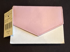 Barney’s New York Pink Leather Card Holder Keychain Great Gift NEW