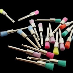 200 Pcs Dental White & Colorful Nylon Latch Flat Polishing Polisher Prophy Brush
