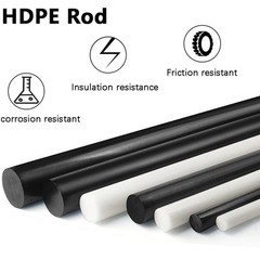 DIYDIYSHOP 12 Inch HDPE Plastic Round Rod 2×12 Black for Machining