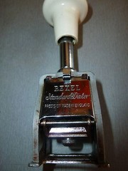 English dater Grey ink pad Rexel working used condition + paper original box