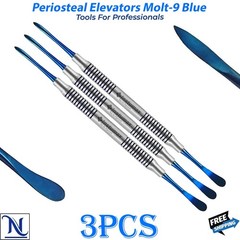 Dental Periosteal Elevator Molt # 9 Blue Titanium Coated Double Ended German Gr