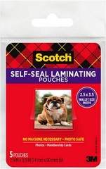 Scotch Self-Sealing Laminating Pouches, Wallet Photo Size, Single Pack, Clear