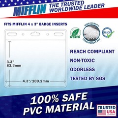 Mifflin-USA Card Protector (4×3 Inch, Clear, Bulk 100 Pack) Quick Load Horizo…