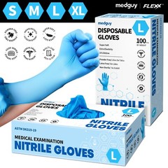 Disposable Nitrile Gloves 100 PCs 4.5 mil Blue Powder-Free Food-Safe Exam Glove