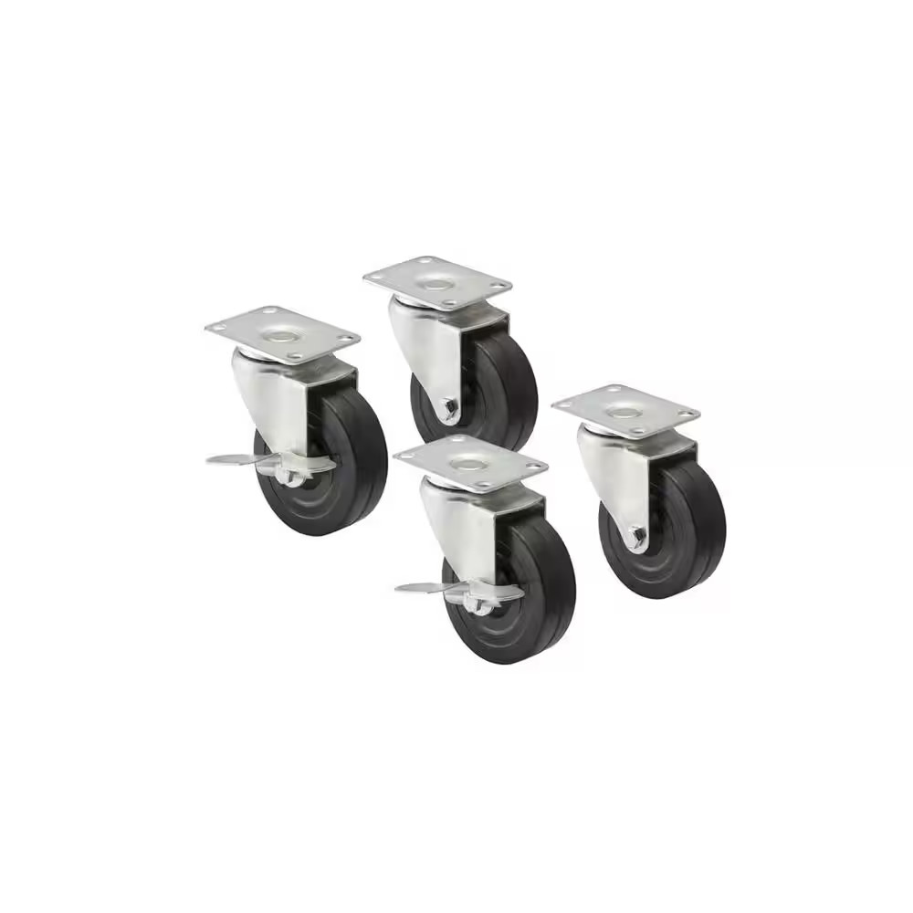 2.5 In. Caster Kit with Step Brake and Swivel Lock (Set of 4 with Hardware)
