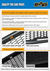 ABS Upper Honeycomb Grille Charcoal Gray Amber LED 10-12 Ram 2500 3500 HD