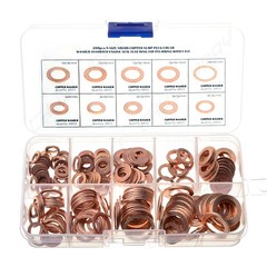 200Pcs Copper Diesel Injector Washers Fuel Set Seal Rings Assortment Kit