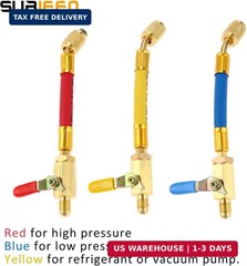 3pcs AC Charging Hoses with Ball Valves 1/4″ SAE for R134A R410A R22 R12 HVAC