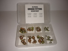 25 PCS. 1/4″-28 and 1/8-NPT Grease Zerk Nipple Fitting Assortment Str.- 45-90