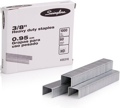 Swingline Staples, Heavy Duty, 3/8″ Length, 60 Sheet Capacity, 100/Strip, 1000/B