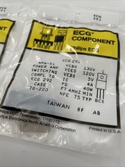 ECG291 NTE291 NPN, Si Switch New Old Stock Lot Of 2