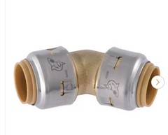 Sharkbite MAX UR648A, 1/2-in. x 1/2-in. Push-to-Connect 45-Degree Elbow Fitting
