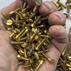 2 Pounds Of Brass Screws 3/4”x#8 Nos