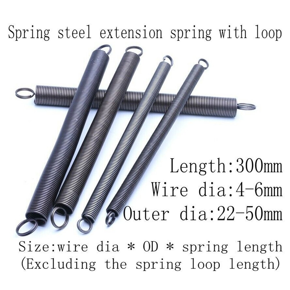 1pcs Spring steel extension spring with loop Wire dia 4mm-6mm Length 300mm