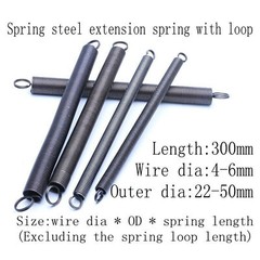 1pcs Spring steel extension spring with loop Wire dia 4mm-6mm Length 300mm