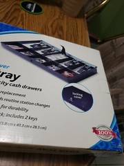 Office Depot Locking Cover Cash Tray 2.25″ x 15 7/8 x 11.25″ New In Box