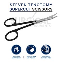 SuperCut Stevens Tenotomy Scissors Surgical Dental 4.5″ Curved German Grade