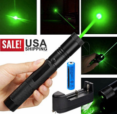 Green Laser Pen Pointer 5mW 532nm Class 3A (IIIa) w/ Battery & Charger