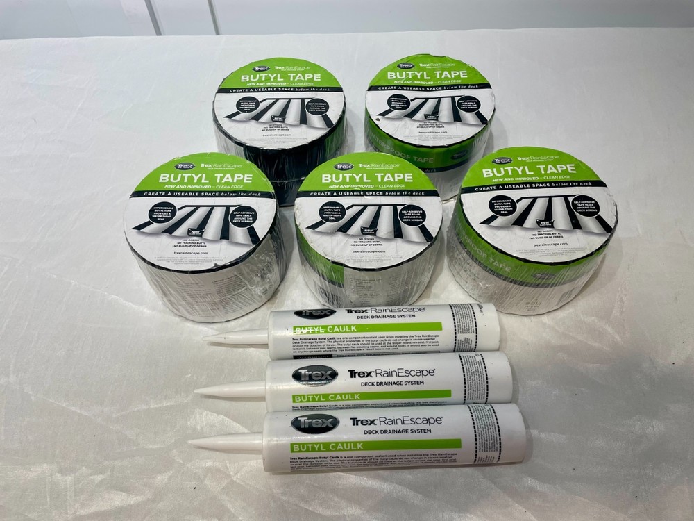 Lot of Trex TrexRainEscape Butyl Tape & Caulk…5 tape & 3 caulk