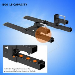 1500lbs 60″ Tractor Forks Clamp For Skid Steer Loader Bucket W/ Stabilizer Bar