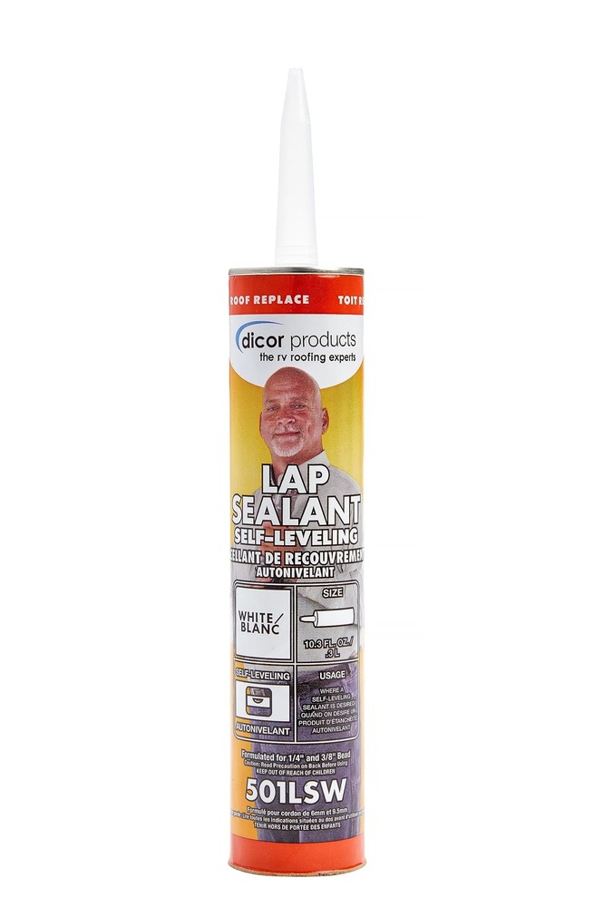Dicor 10.3 oz White Self Leveling Lap Sealant for RV Roofing and Membranes