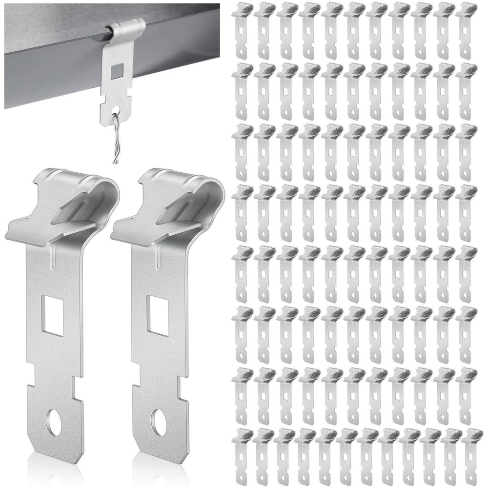 Blulu 100 Pcs Z-Purlin Clips for Angled Flanges 1/8″-1/4″ Thick, Z Clips Stee…