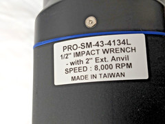 PRO-SOURCE Air Impact Wrench 1/2" Dr 8000 RPM 50 to 580 Ft/Lb Pro-SM-43-413