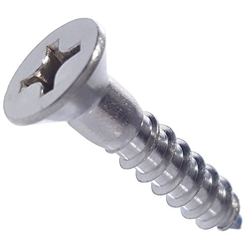#10 Wood Screws Phillips Flat Head Stainless Steel 316 Marine Grade All Lengths