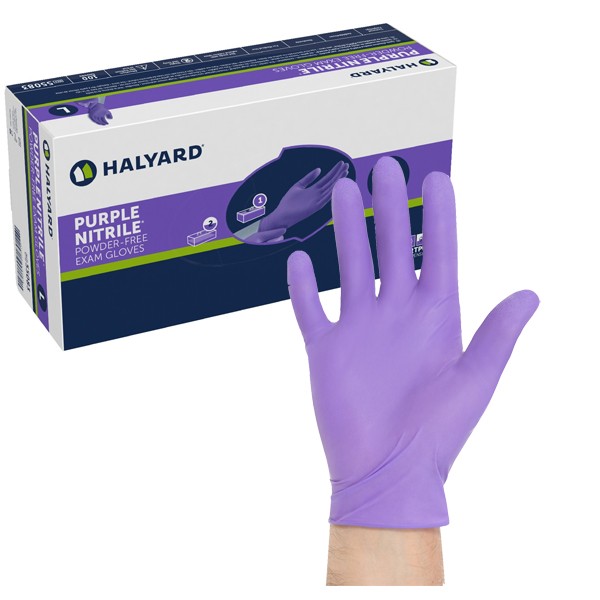 Halyard 55082 Kimberly Clark Nitrile Exam Gloves Purple Medium 100/Bx
