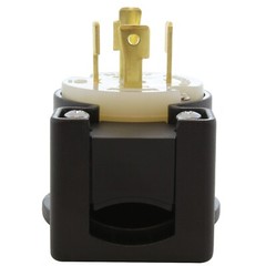 30A 480V NEMA L16-30P 4-Prong Locking Male Right Angle Plug Assembly in Black