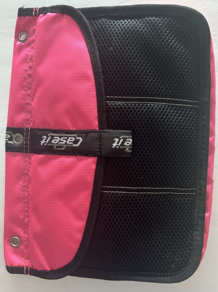 CASE-IT Zipper Pouch for Three-Ring Binder Storage Pink with Black Mesh