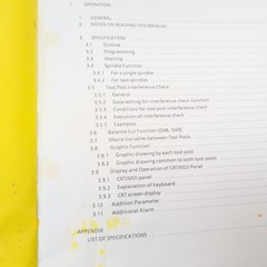 Vintage 1989 FANUC Series 0-TTC Operator’s Manual FANUC LTD Yellow PB Japan CNC