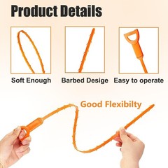Durable 20-Inch Hair Clog Remover Tool – 6-Pack for Easy Drain Cleaning