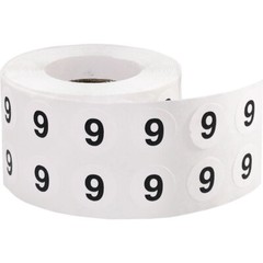 White with Black Number Stickers | 0.5″ Inch Round | 1000 Pack | Pick from 0-20