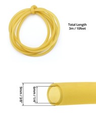 QWORK 10FT 3/8″ OD 1/4″ ID Natural Latex Rubber DIY Tube 120 inches, Yellow