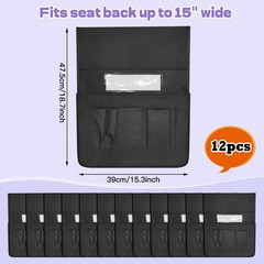 Chair Pockets for Classroom 12 Pack 15 x 19 Inch Chairback Buddy Pocket Chart…