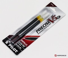 Pilot Precise V5 RT, 3 Pens With 4 Packs of Refills, Black Ink, 0.5mm X-Fine