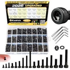 Metric Socket Head Cap Screw Assortment Kit 1830 pcs Black Zinc Plated