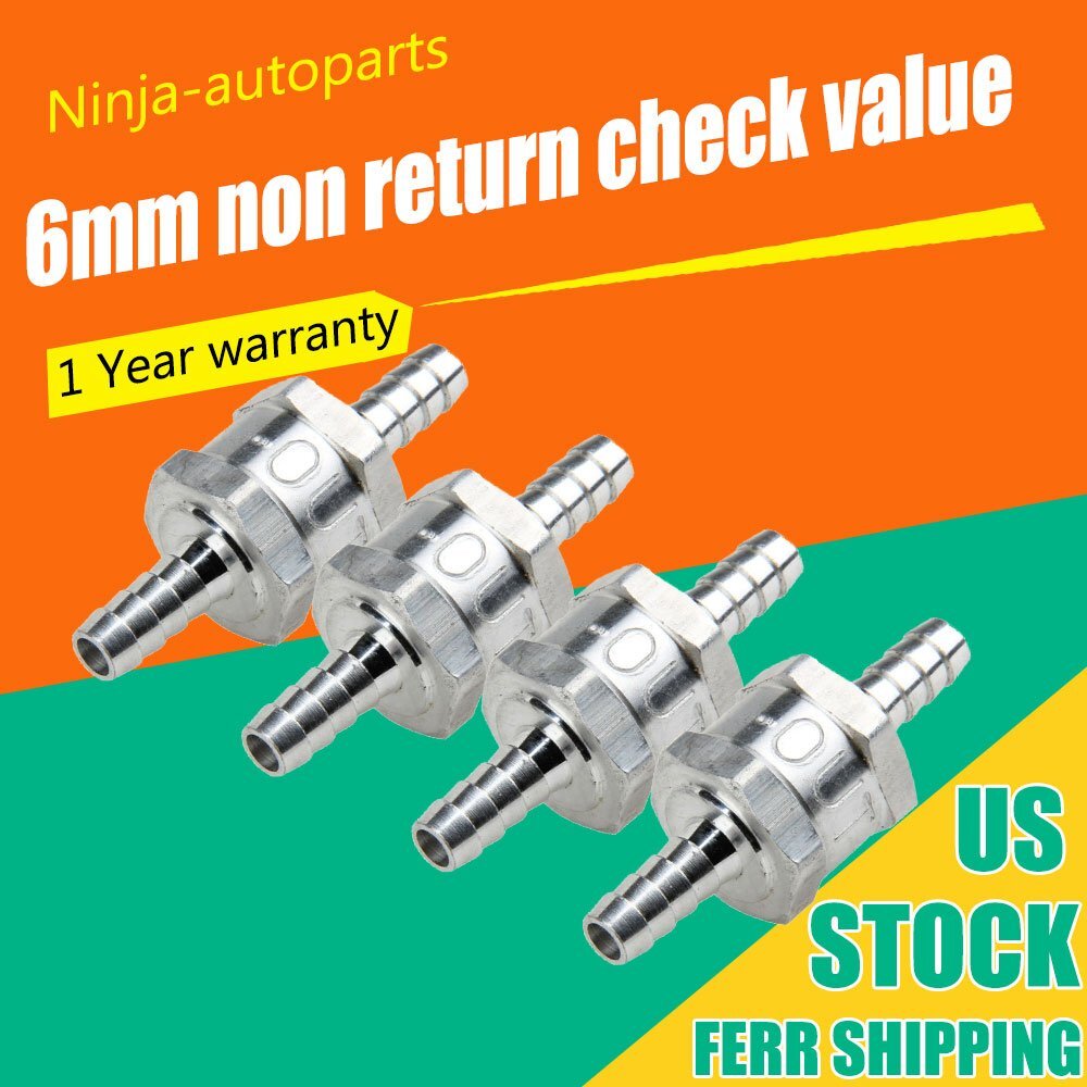 4*6 mm 1/4″ Fuel Non Return One Way Check Valve Petrol Diesel Aluminium Alloy