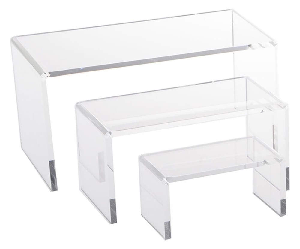Medium Low Riser Set Clear Acrylic Display Jewelry Showcase AZM Display Made USA