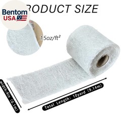 Fiberglass Chopped Strand Mat, 10 Yards X 4” Fiberglass Mat Roll, 1.5Oz, Suit f